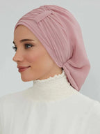 ZAYNA Instant Turban Hijab — Solid Cotton Blend Ready-to-Wear Cap