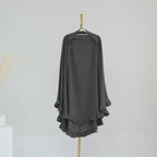 Khimar Nida Ruffles — 1 Nida Crepe Veil (Overhead)