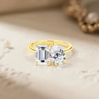 ZAYNA Certified Moissanite Two-Stone Ring — 3.5CT Luxury Bridal Design