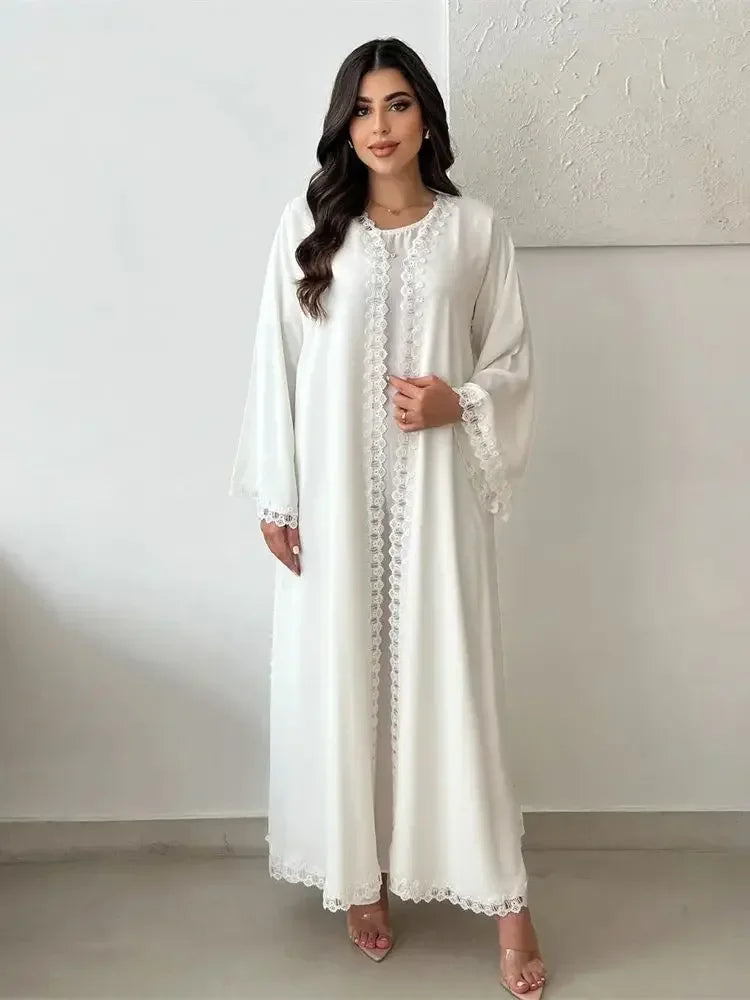 Abaya Aya — White Lace Kimono Deluxe Edition