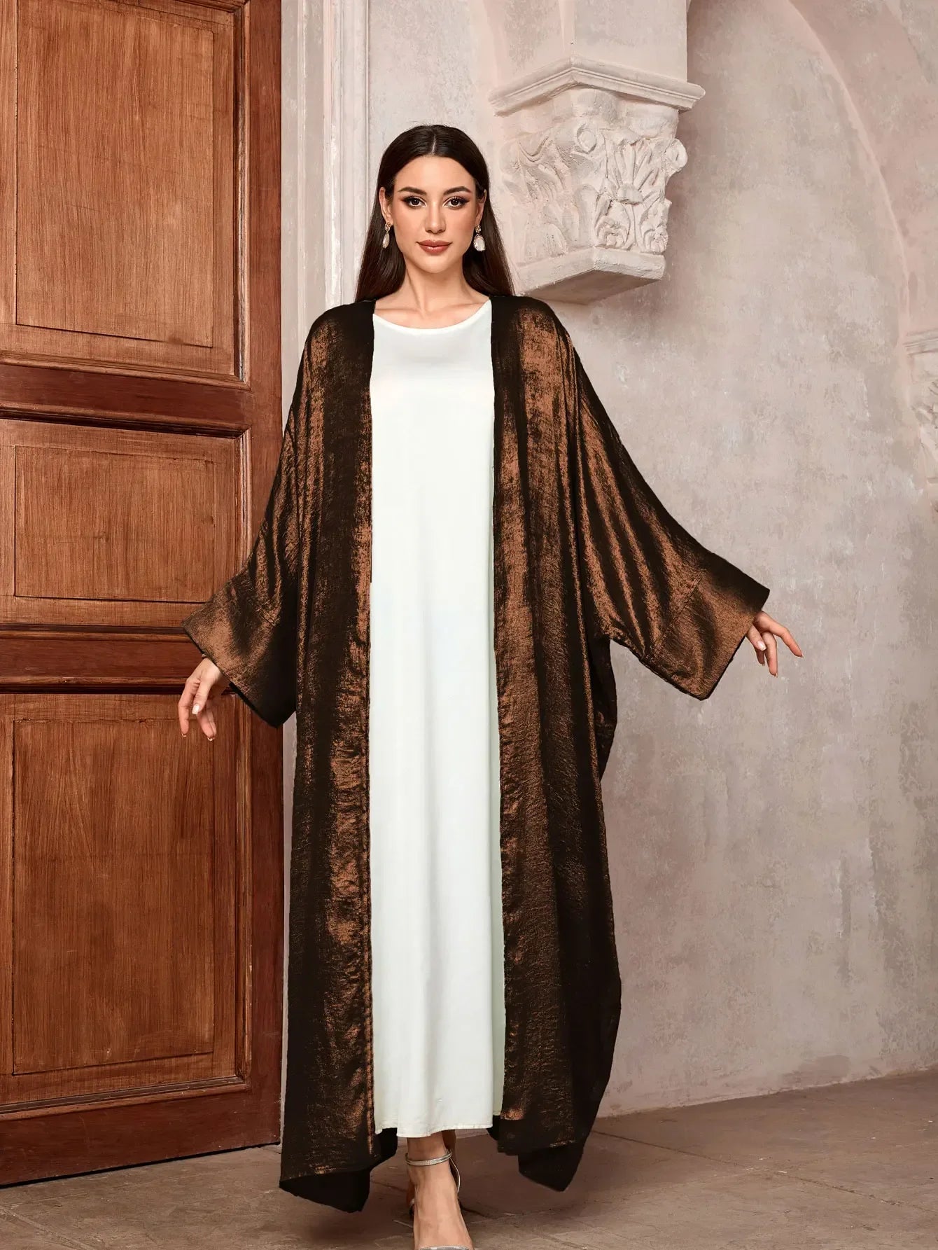 Abaya Royale — Open Satin Kimono Luxury Edition