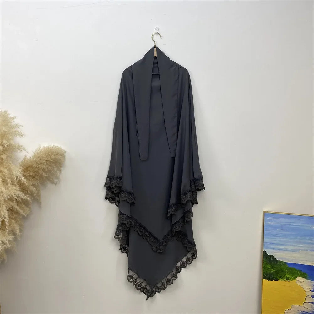 Khimar Nida Lace — Fine Embroidery (Overhead)