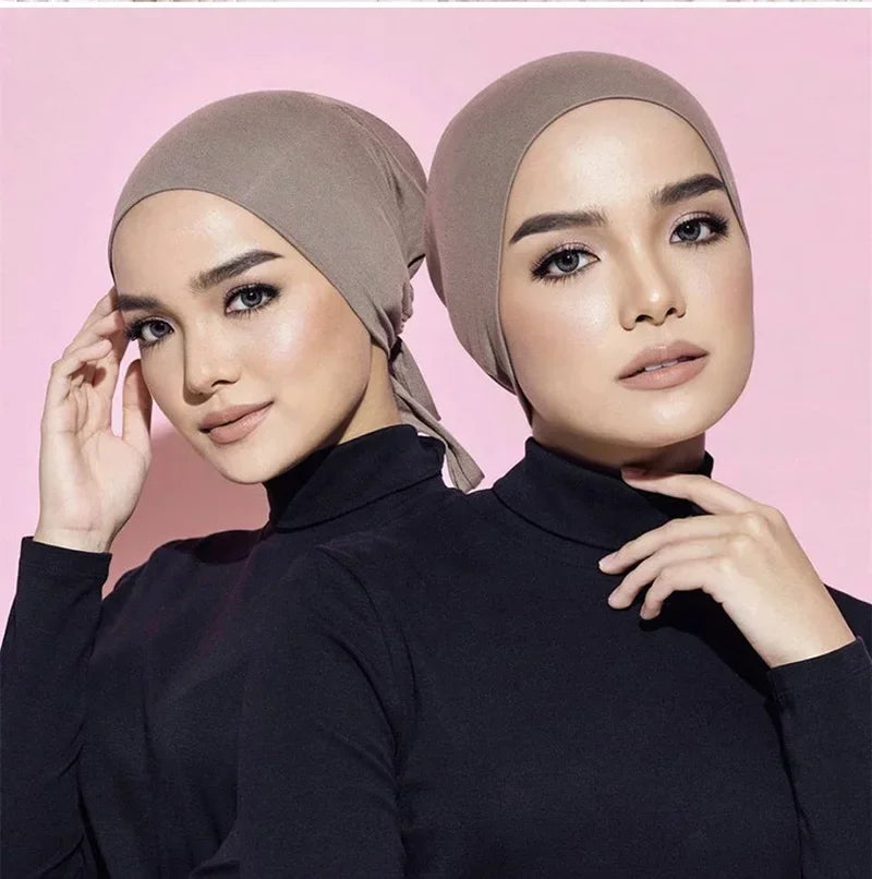 ZAYNA Modal Turban Hijab Cap — Rope-Adjustable Inner Bonnet