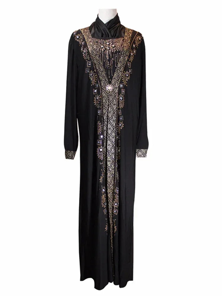 Abaya Zahria — Long Dress with Pearls & Sequins Elegance Edition