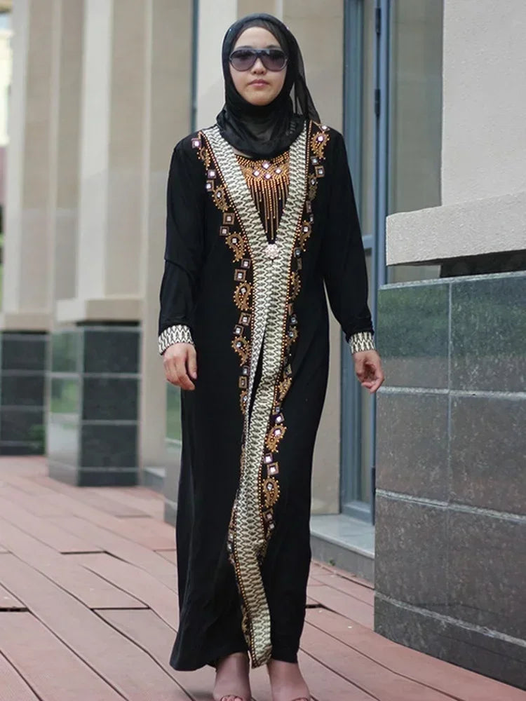 Abaya Zahria — Long Dress with Pearls & Sequins Elegance Edition