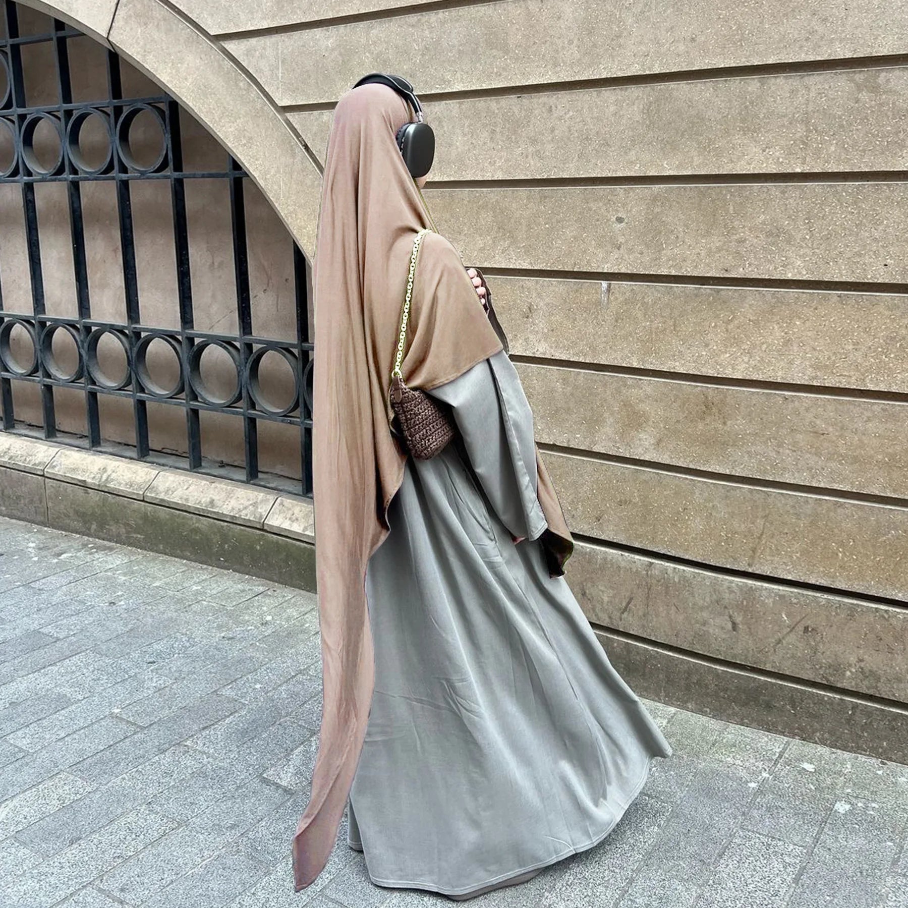 Hijab Nawal Stretch – Long jersey, opaque (overhead)