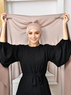 ZAYNA Instant Chiffon Hijab — Magnetic Buckle, Solid Color, Elegant Everyday Scarf