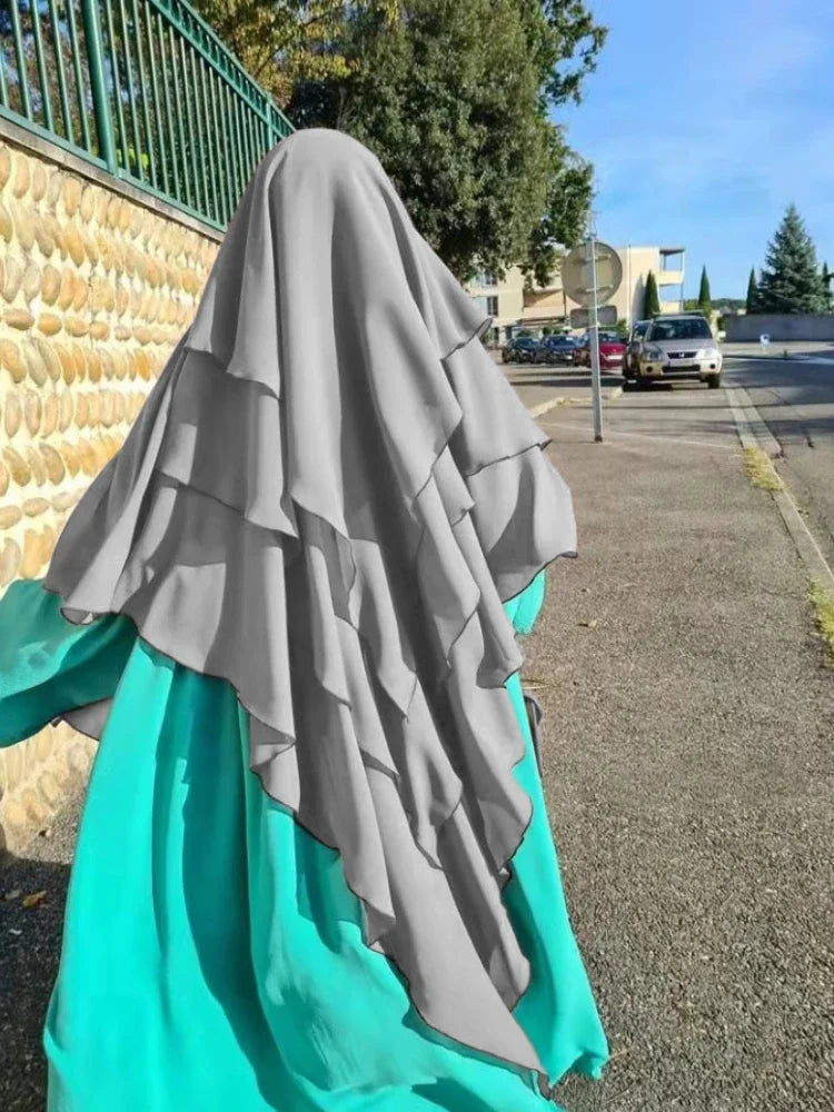 Khimar Safaa 3-Layers — Long, Opaque & Flowing