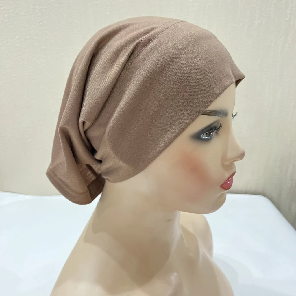 ZAYNA Plain Tube Turban — Stretch Inner Hijab Bonnet