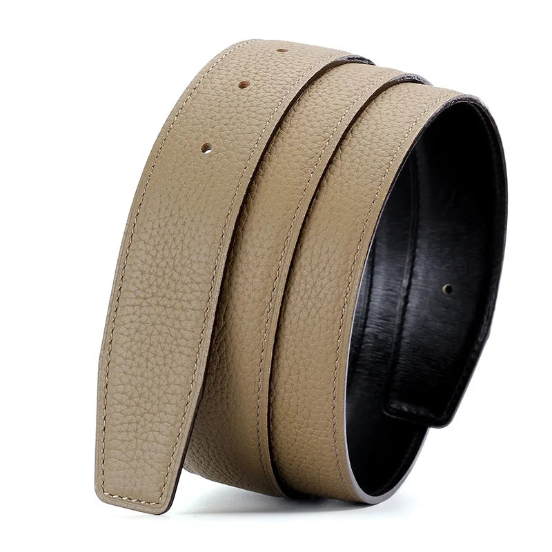 ZAYNA Luxury Cowhide Belt — Ultra-Thin H-Inspired