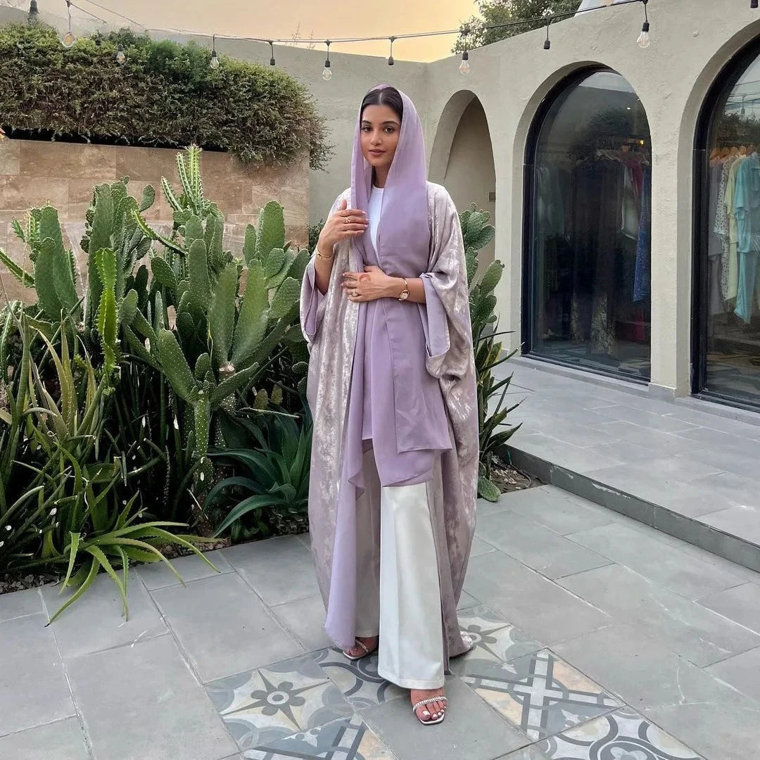 Abaya Royale — Open Satin Kimono Luxury Edition