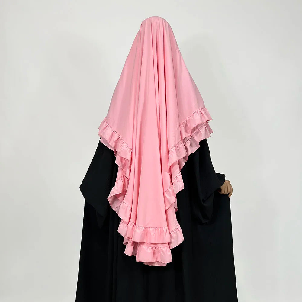 Khimar Rania Ruffles — 2 Muslin Veils + Niqab