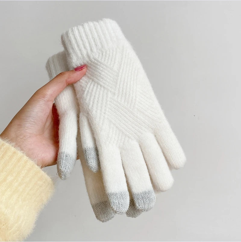 ZAYNA Double-Layer Cashmere Winter Gloves — Warm & Touchscreen