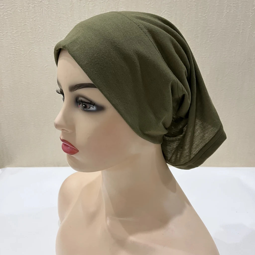 ZAYNA Plain Tube Turban — Stretch Inner Hijab Bonnet
