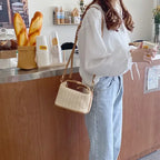Mini Dune — Woven Bucket Basket (Shoulder Strap & Handle)