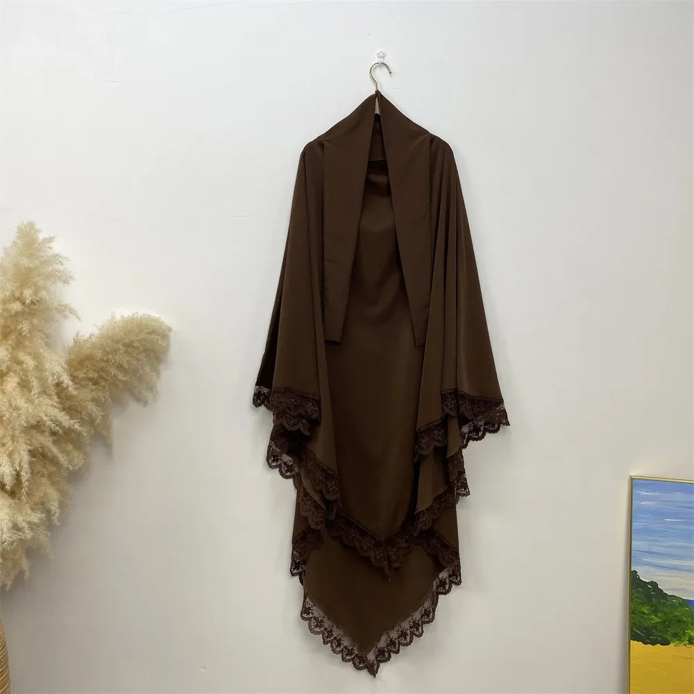 Khimar Nida Lace — Fine Embroidery (Overhead)