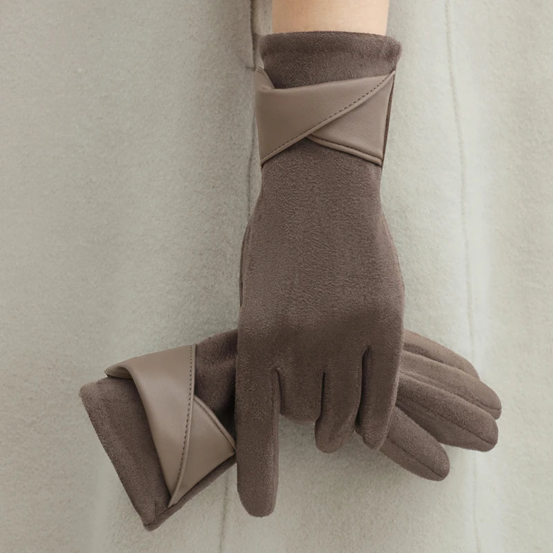 ZAYNA  Bow Touchscreen Winter Gloves — Elegant & Cozy
