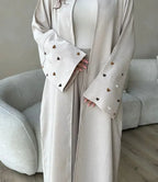 Abaya Amara — Embroidered Heart Linen Kimono