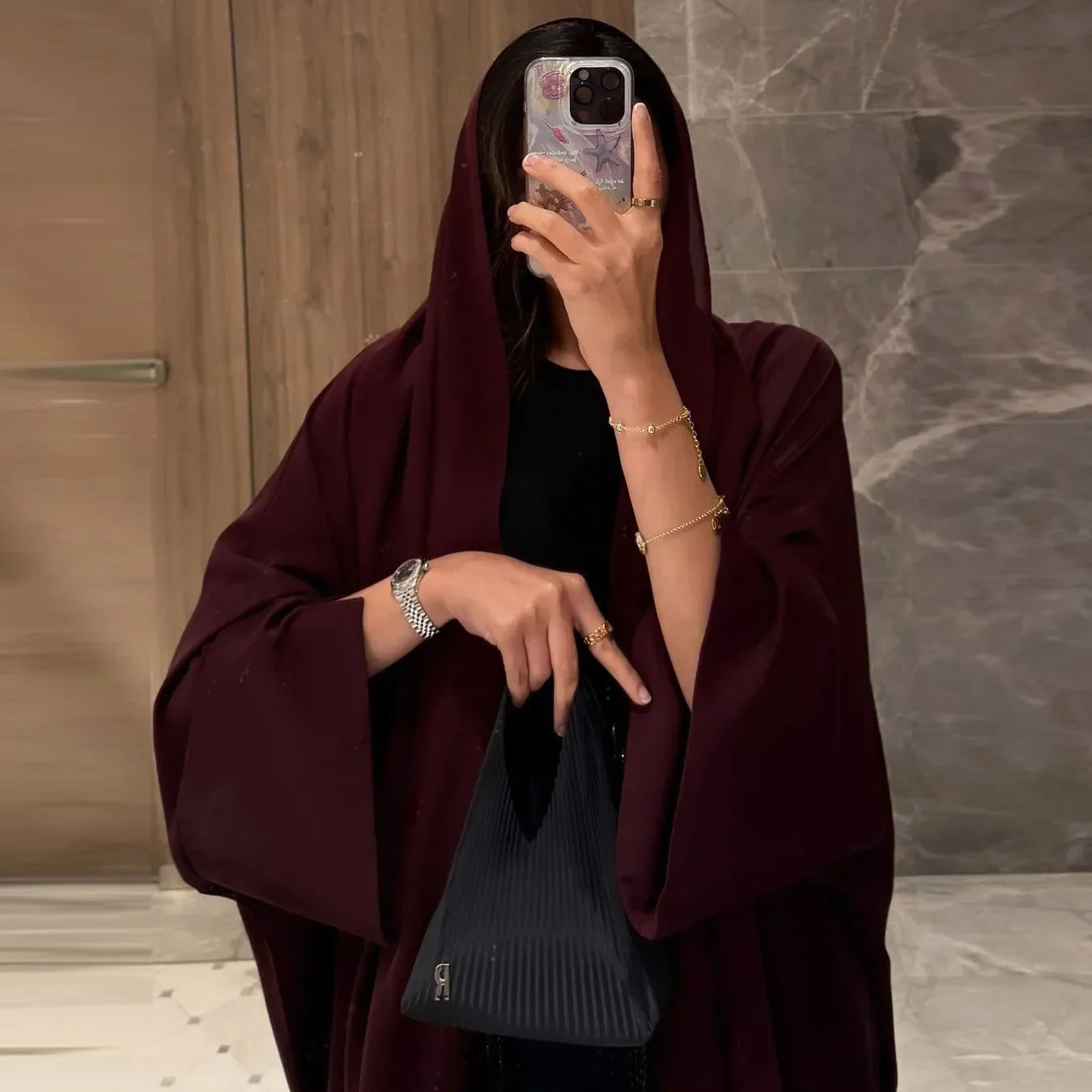 Abaya Rihāna — Open Cardigan with Laces