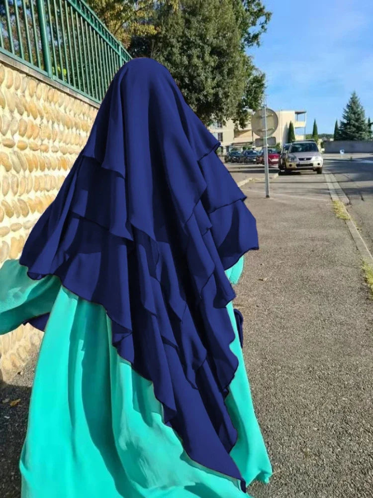 Khimar Safaa 3-Layers — Long, Opaque & Flowing