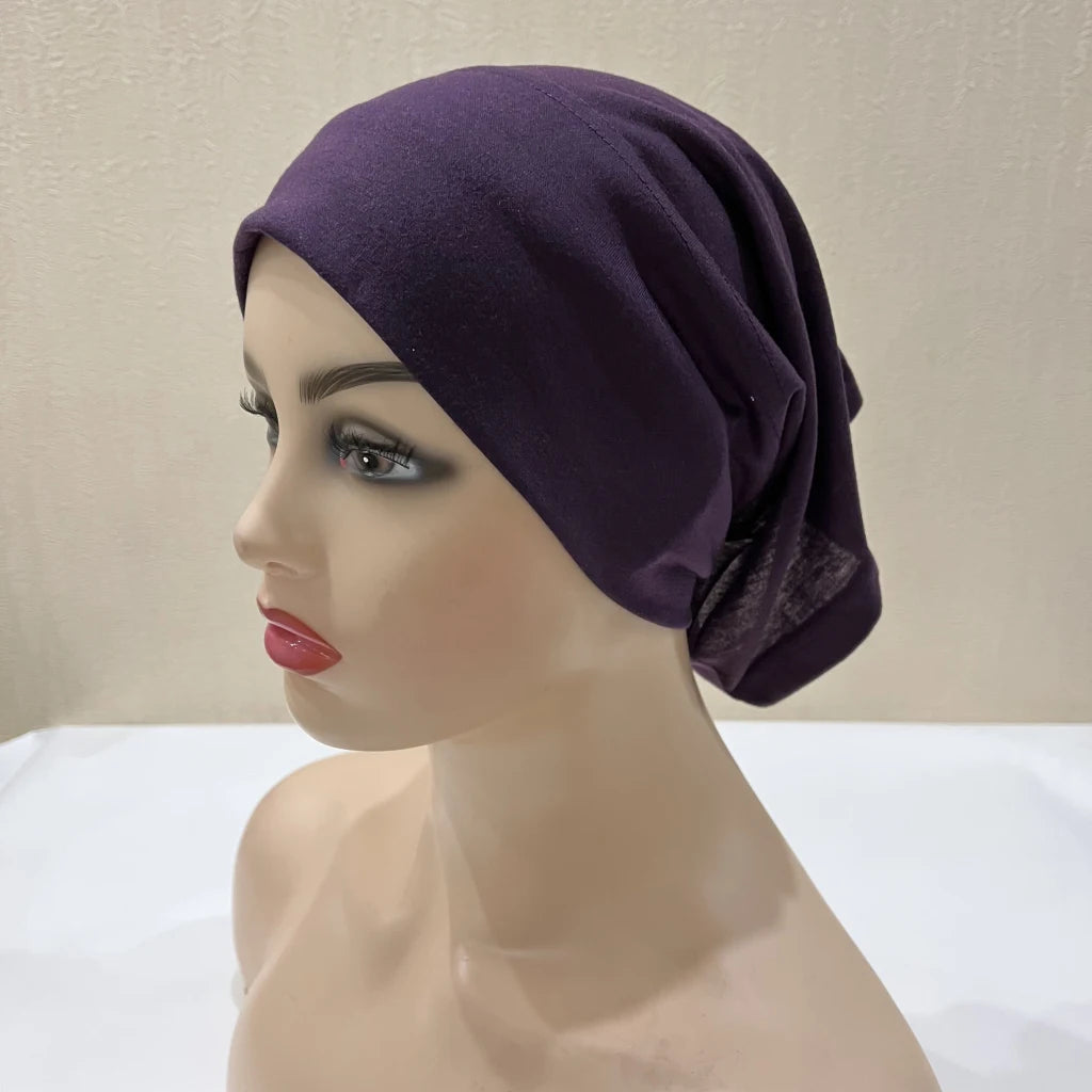 ZAYNA Plain Tube Turban — Stretch Inner Hijab Bonnet