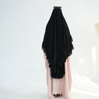 Khimar Maïssa XL — 2 Muslin Veils with Ruffles (Extra-long)