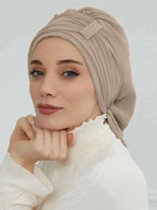 ZAYNA Instant Turban Hijab — Solid Cotton Blend Ready-to-Wear Cap