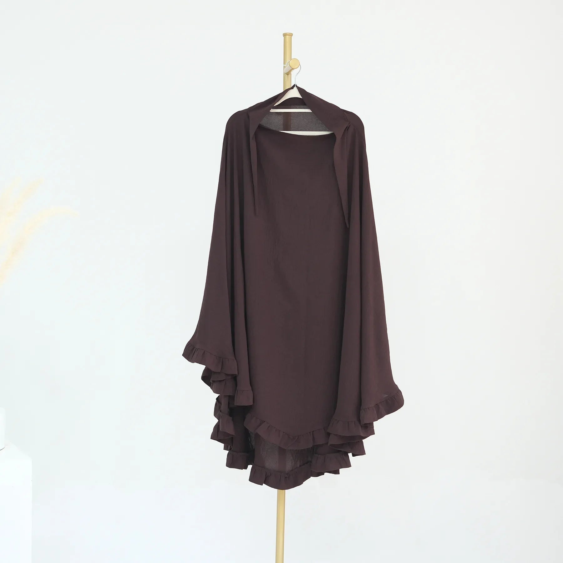 Khimar Nida Ruffles — 1 Nida Crepe Veil (Overhead)