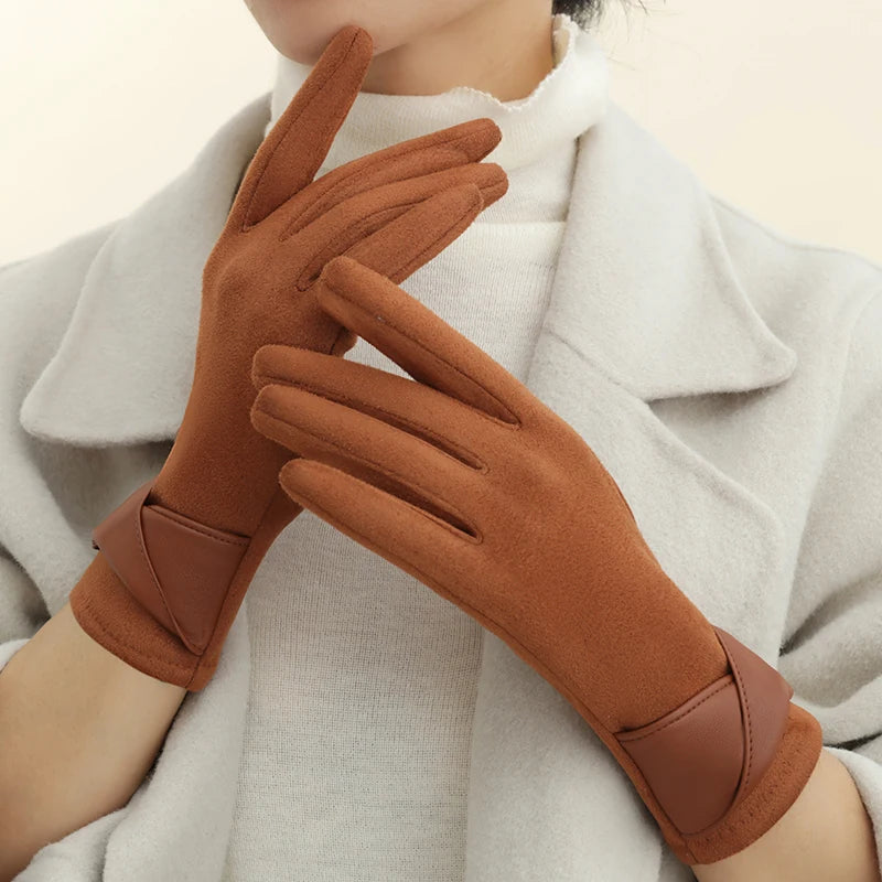 ZAYNA  Bow Touchscreen Winter Gloves — Elegant & Cozy