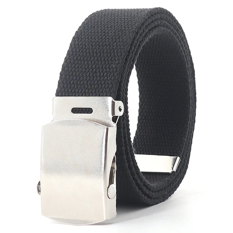 ZAYNA Canvas Alloy Buckle Belt — Everyday Casual Unisex