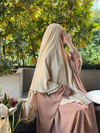 Soraya Éclat Khimar — Long with Sequins & Fringes