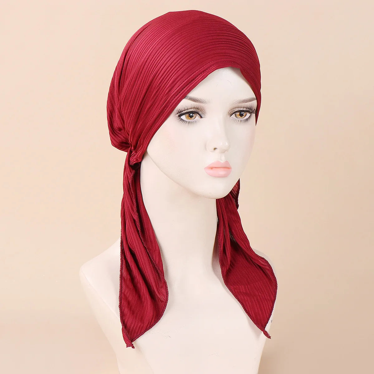 VigoAnne Solid Hijab Prayer Hat — Breathable Elastic Turban