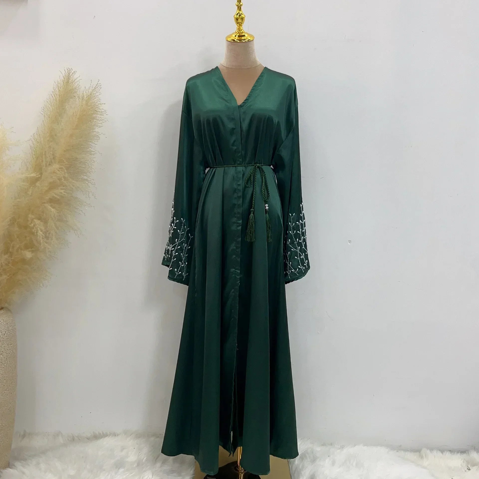 Perla Abaya — Open Beaded Kimono Summer Edition