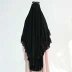 Khimar Maïssa XL — 2 Muslin Veils with Ruffles (Extra-long)