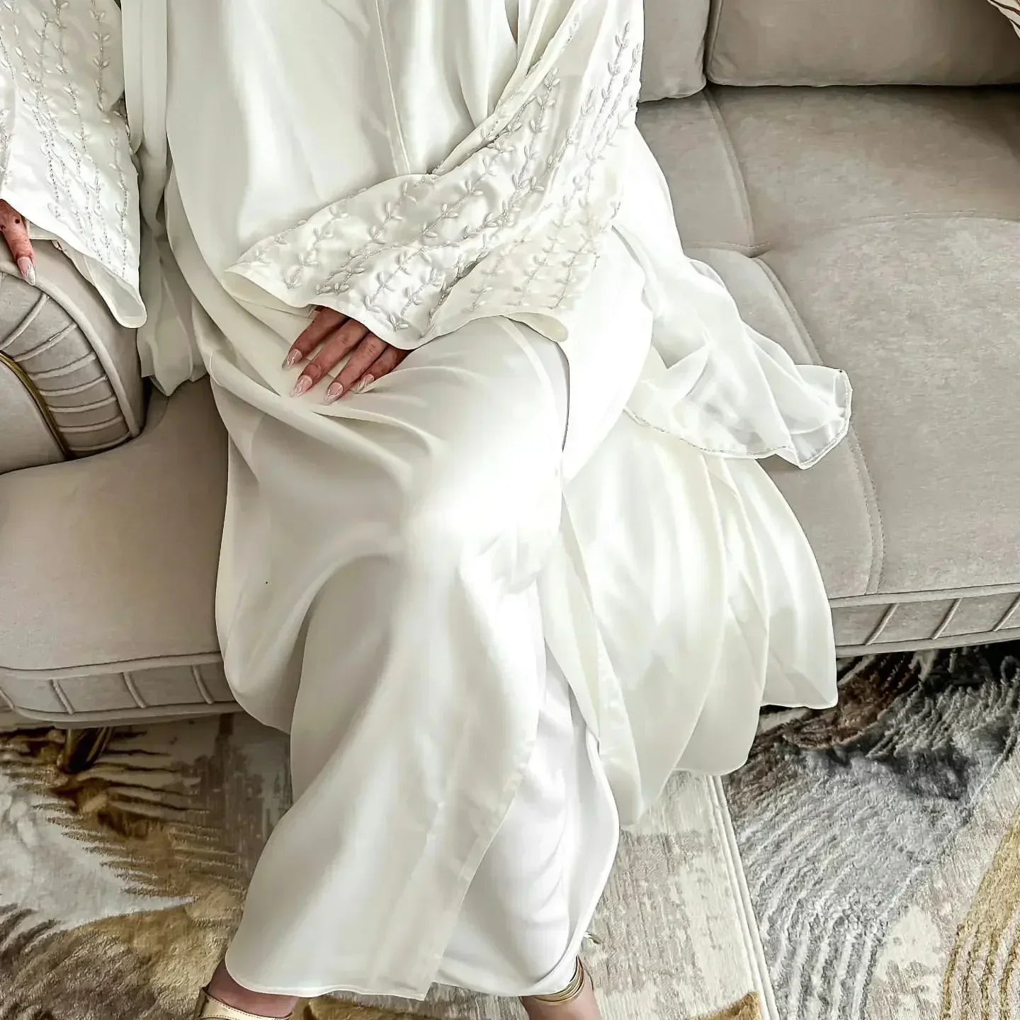 Perla Abaya — Open Beaded Kimono Summer Edition
