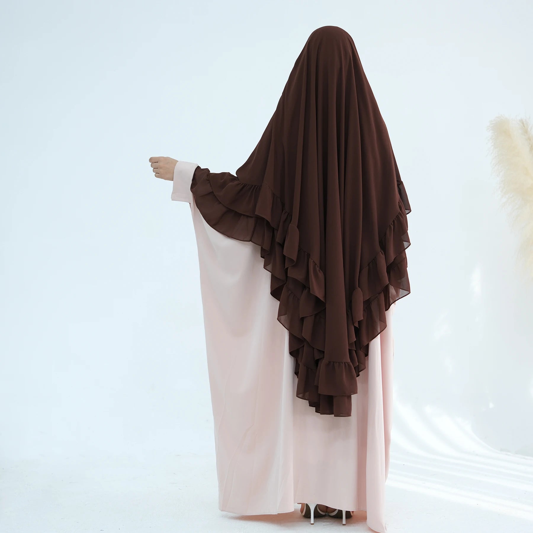 Khimar Maïssa XL — 2 Muslin Veils with Ruffles (Extra-long)