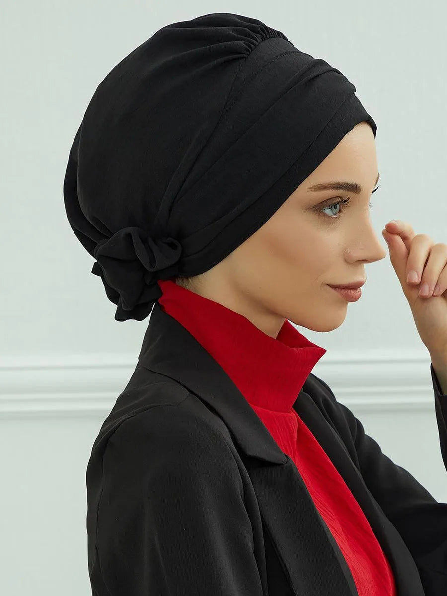 ZAYNA Instant Turban Hijab — Solid Cotton Blend Ready-to-Wear Cap