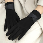 ZAYNA  Bow Touchscreen Winter Gloves — Elegant & Cozy