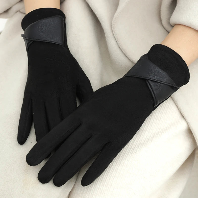 ZAYNA  Bow Touchscreen Winter Gloves — Elegant & Cozy