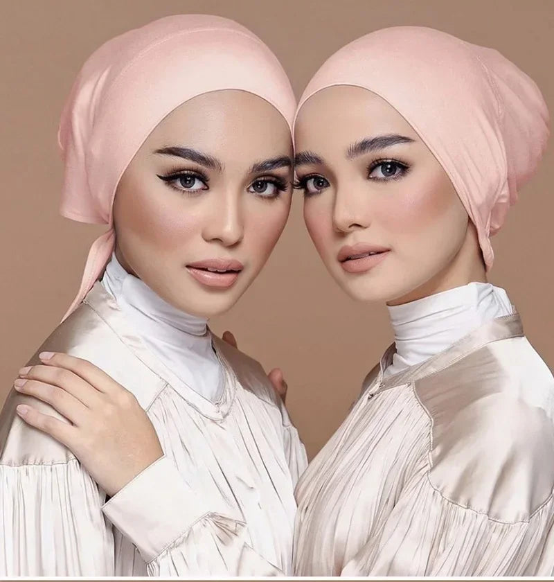 ZAYNA Modal Turban Hijab Cap — Rope-Adjustable Inner Bonnet