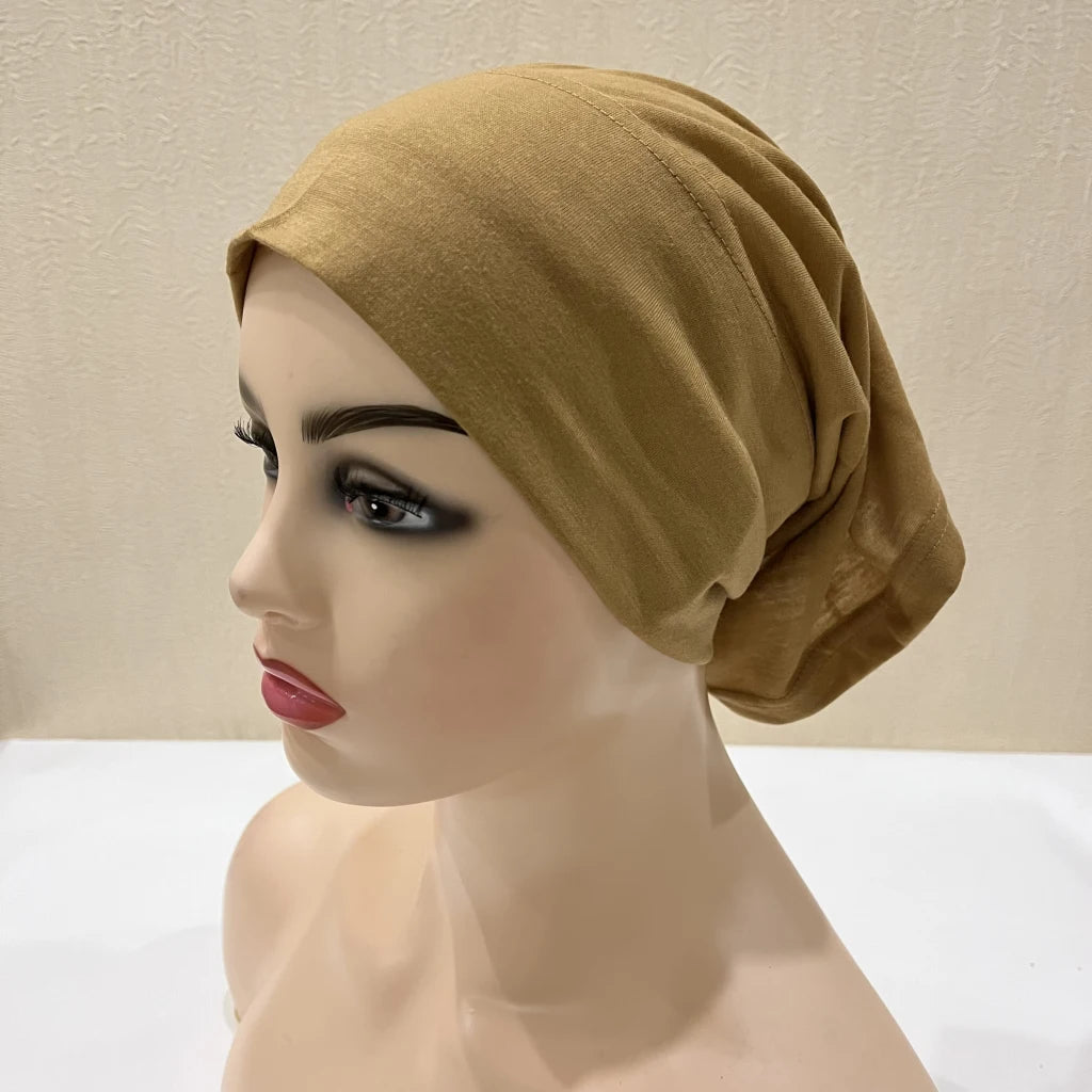ZAYNA Plain Tube Turban — Stretch Inner Hijab Bonnet