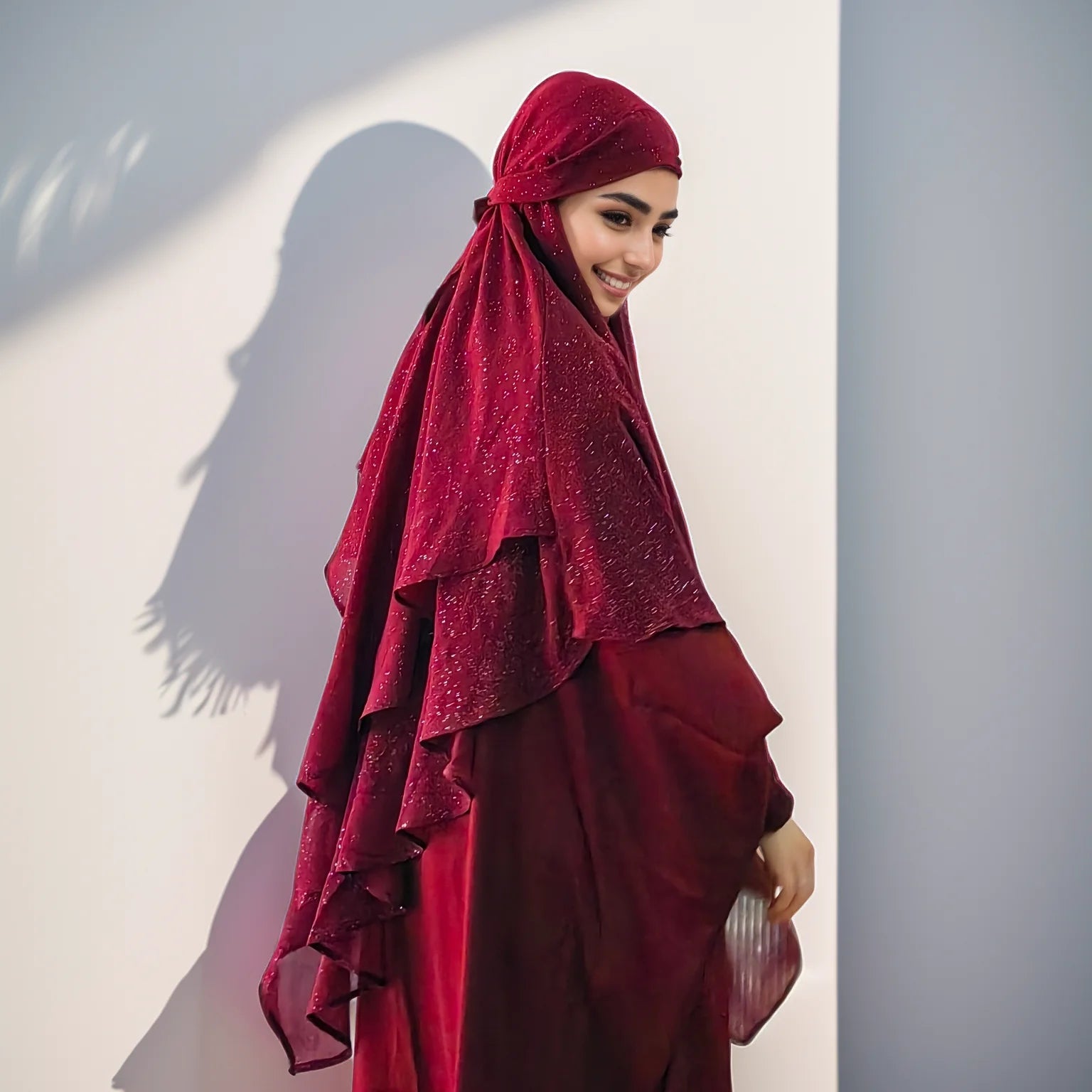Khimar Eclat Doux — 2 Light Veils (Overhead), Irregular Hem