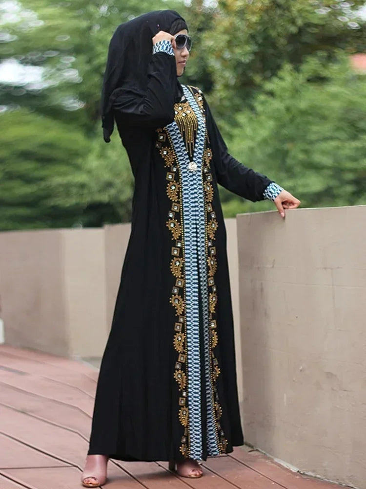 Abaya Zahria — Long Dress with Pearls & Sequins Elegance Edition