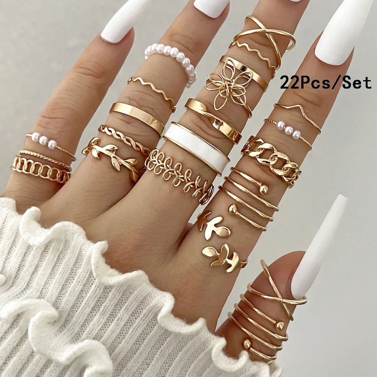 ZAYNA 28-Piece Geometric Knuckle Ring Set — Gold & Silver Crystal Party Jewelry
