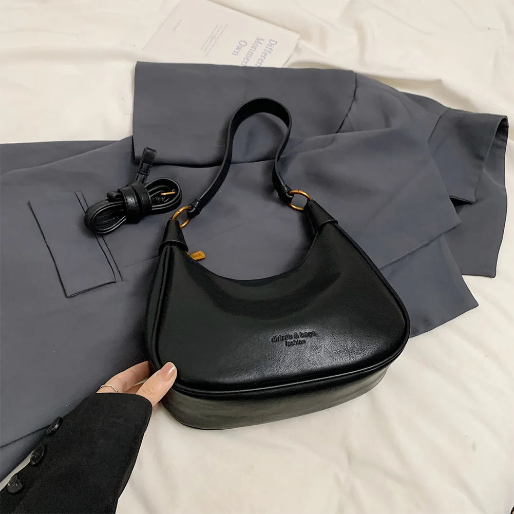 The Layla Crescent — Original Leather Shoulder Bag