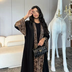 Sahara Abaya — Leopard Print Chiffon Kimono with Zip