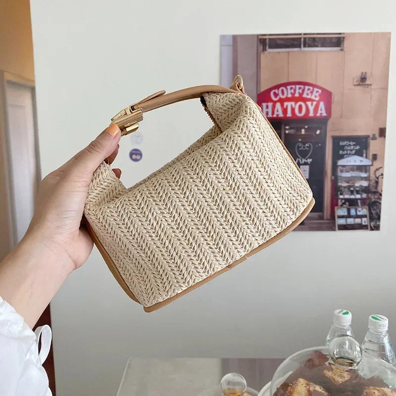 Mini Dune — Woven Bucket Basket (Shoulder Strap & Handle)