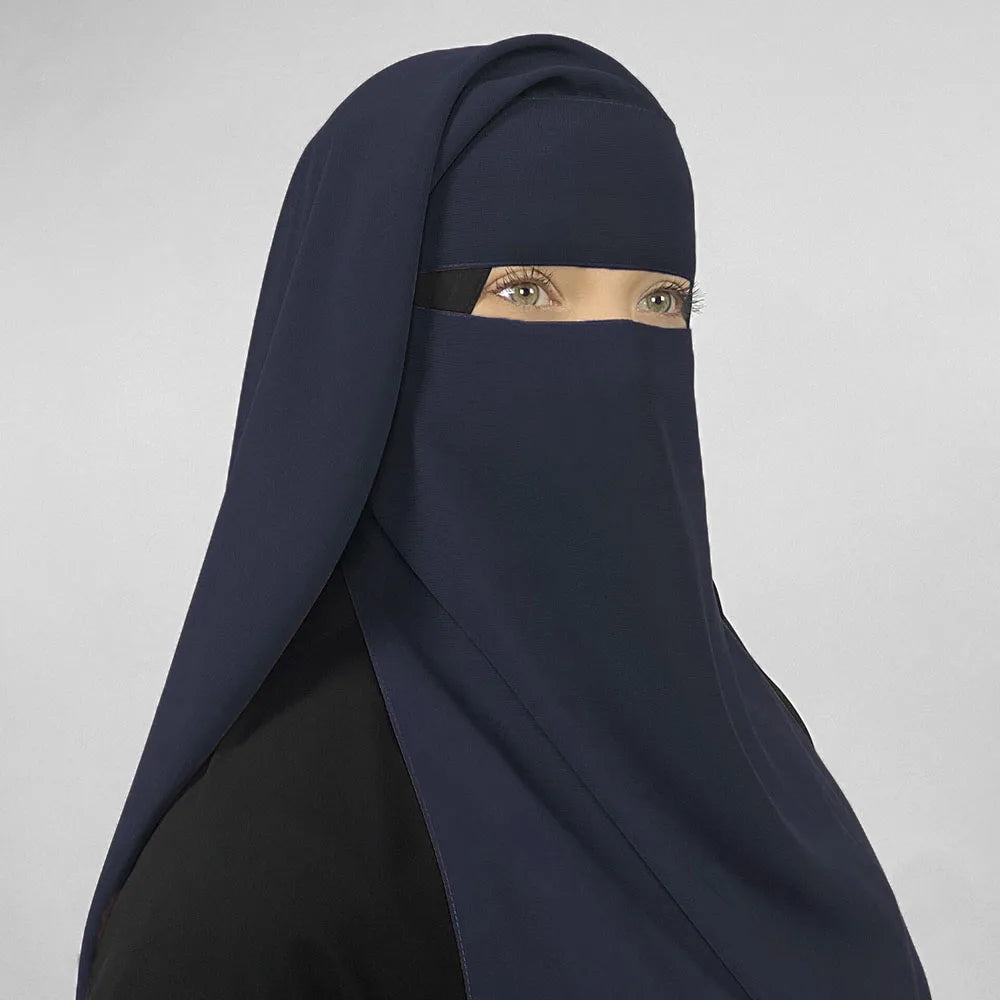 Niqab Qamar Long — Premium Fabric with Rounded Back