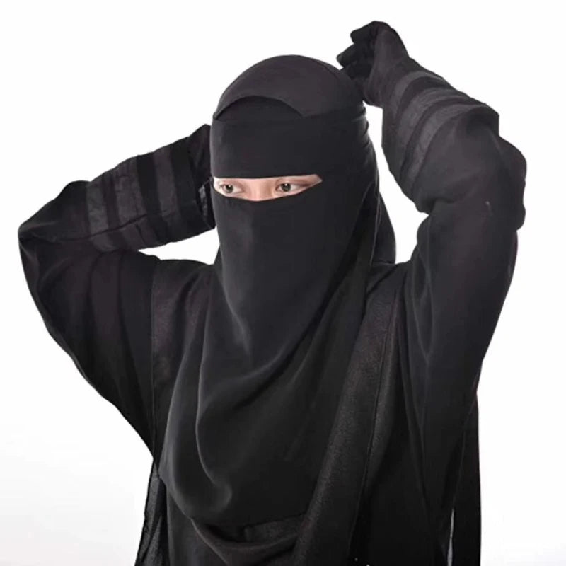 Niqab Lina — Plain 1-Layer Veil (tie-on)