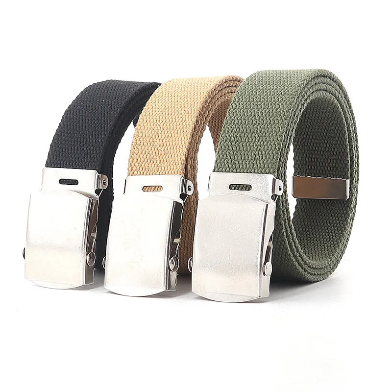 ZAYNA Canvas Alloy Buckle Belt — Everyday Casual Unisex